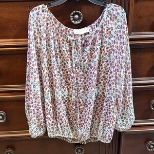 Lovestitch Floral Blouse - Red and White